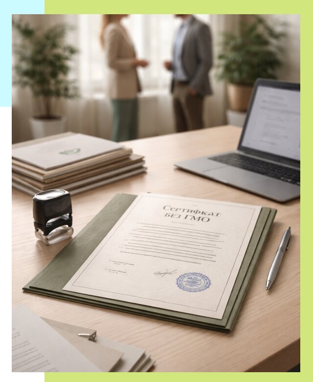 Сертификат без ГМО в Анапе от 7788 р. оформить срочно Алешин-Нпа